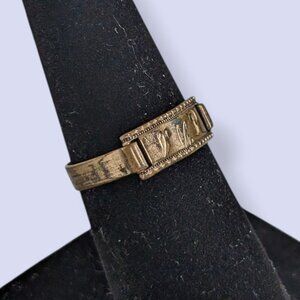 Antique Etched Plate Ring